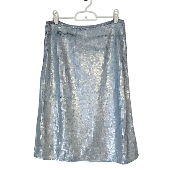 🍂NWOT Clifford&Wills full sequin baby blue midi skirt - Picture 1 of 7